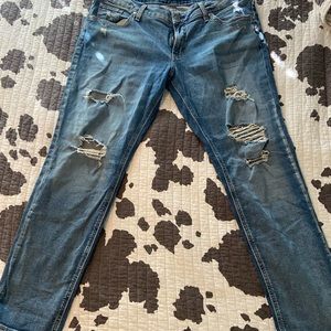 Silver distressed boyfriend jeans